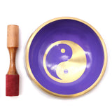 Large Yin & Yang Singing Bowl Set- White/Purple 14cm