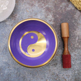 Large Yin & Yang Singing Bowl Set- White/Purple 14cm
