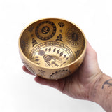Pure Brass Etched Yogi Singing Bowls Set of 4 Meditation Sound Bowls