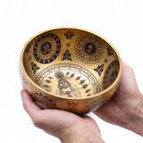 Pure Brass Etched Yogi Singing Bowls Set of 4 Meditation Sound Bowls