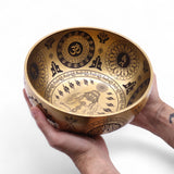 Pure Brass Etched Yogi Singing Bowls Set of 4 Meditation Sound Bowls