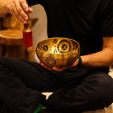 Pure Brass Etched Yogi Singing Bowls Set of 4 Meditation Sound Bowls