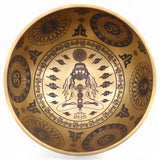 Pure Brass Etched Yogi Singing Bowls Set of 4 Meditation Sound Bowls