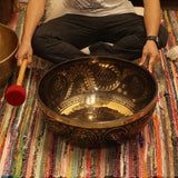 Engraved - Huge Vibrational Feet Standing Bowl - 50x20cm (10.7kg)