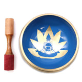 Large Yoga Moves Singing Bowl Set- White/Blue 14cm