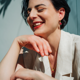 Charis Round Ruby Quartz Earrings — Artisan Handcrafted