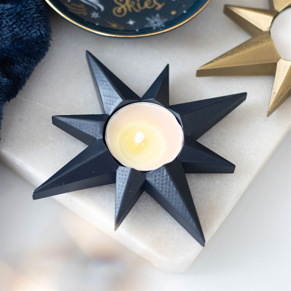 Navy Star Tealight Candle Holder