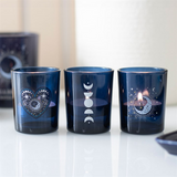 Set of 3 Blue Moon Votive Candle Holders — Celestial Glass