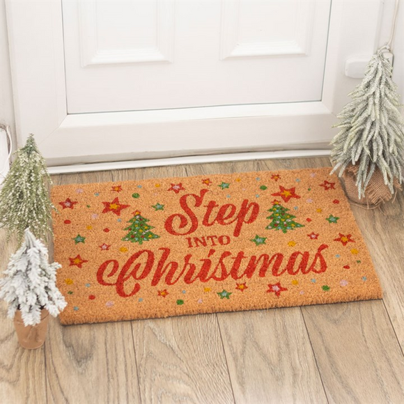 Natural Step Into Christmas Doormat