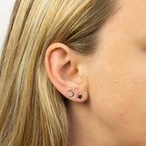Beginnings Silver Moon & Star Stud Earrings