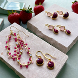 Charis Round Ruby Quartz Earrings — Artisan Handcrafted