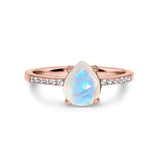 Rainbow Moonstone Ring in Rose Gold Vermeil