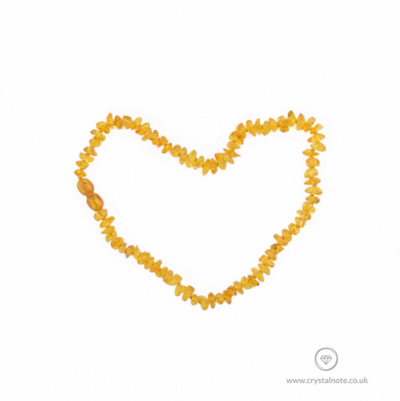Amber Chip Baby Necklace For Teething Crystal Note