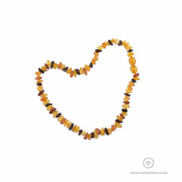 Amber Chip Baby Necklace Multi-Coloured Crystal Note