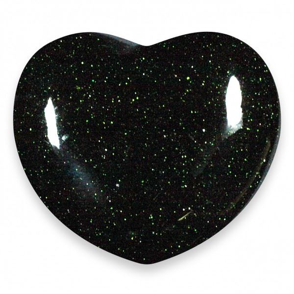 Green Goldstone Gemstone Heart Large