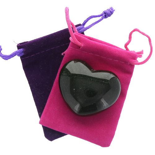 Green Goldstone Gemstone Heart Large in Pouch