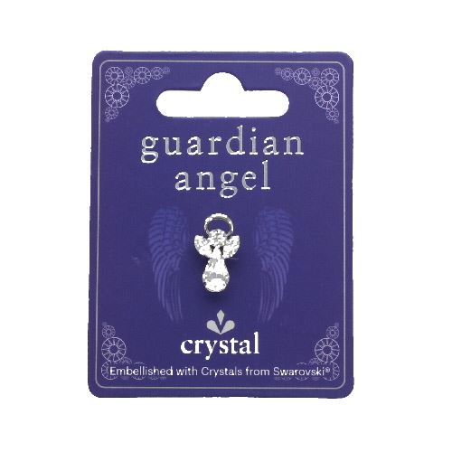Guardian Angel Pin With Clear Swarovski Crystal