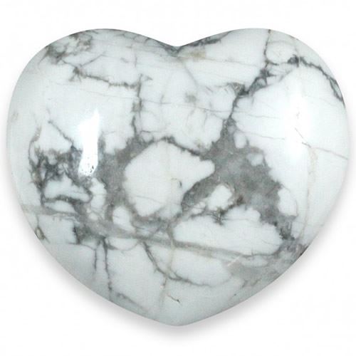 White Howlite Gemstone Heart Large