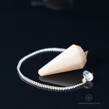 Moonstone Faceted Cone Pendulum Side View Crystal Note