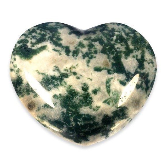 Moss Agate Gemstone Heart Large