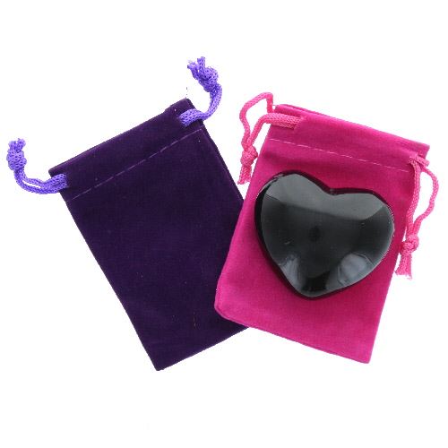 Obsidian Gemstone Heart Large in a Pouch