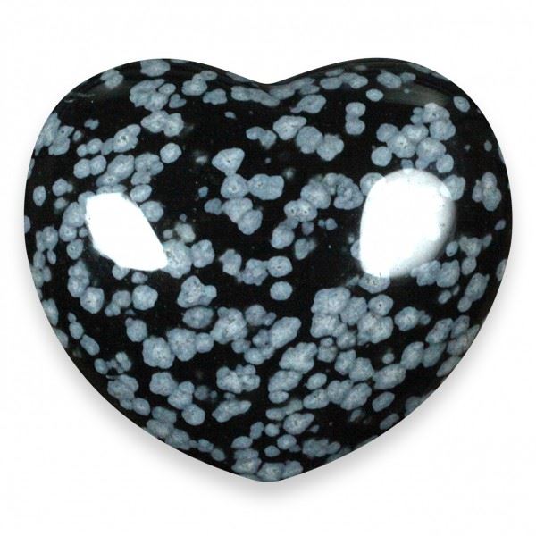 Obsidian Snowflake Gemstone Heart Large