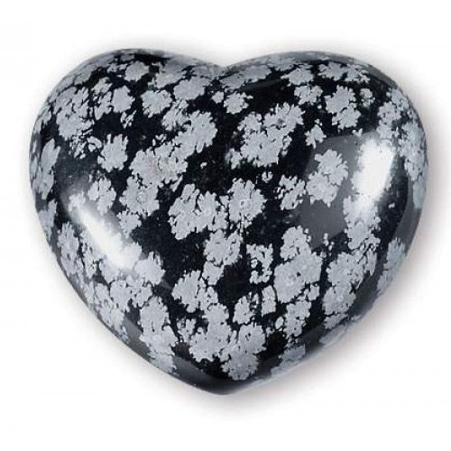 Obsidian Snowflake Gemstone Heart Large