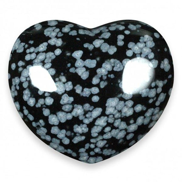 Obsidian Snowflake Gemstone Heart Large
