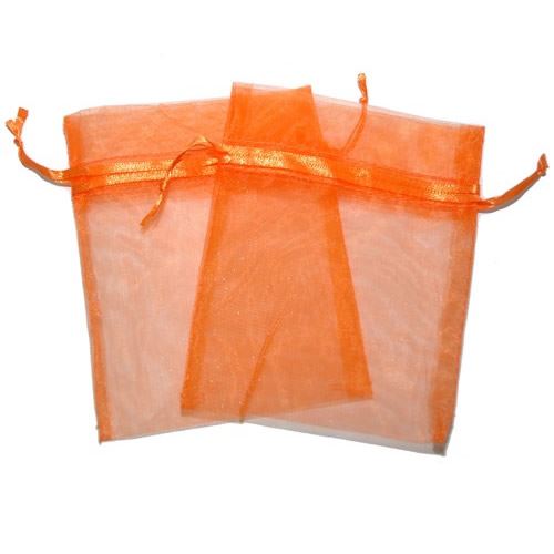 Orange Organza Bag Two Pack