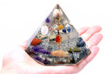 7 sided Orgonite Pyramid - Gemstone Wisdom Tree - 90 mm