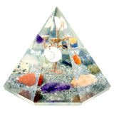 7 sided Orgonite Pyramid - Gemstone Wisdom Tree - 90 mm