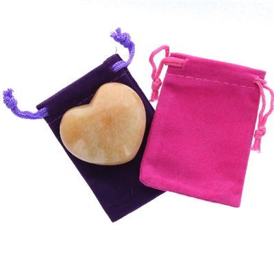 Peach Aventurine Gemstone Heart Large in a Pouch
