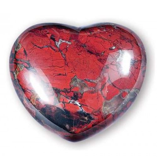 Poppy Jasper Gemstone Heart Large