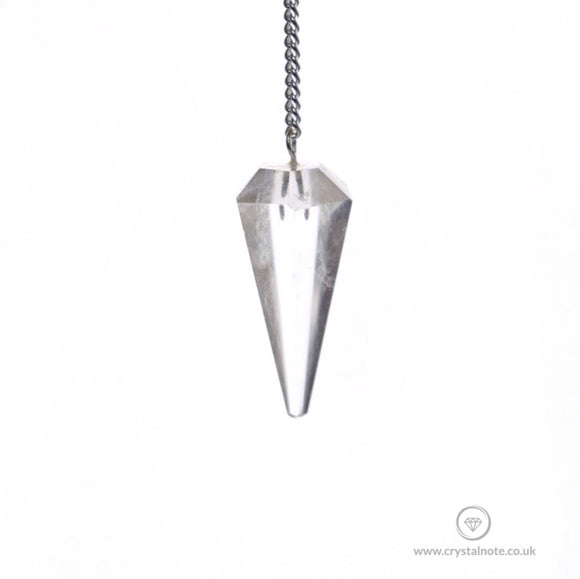Quartz Faceted Cone Pendulum Crystal Note