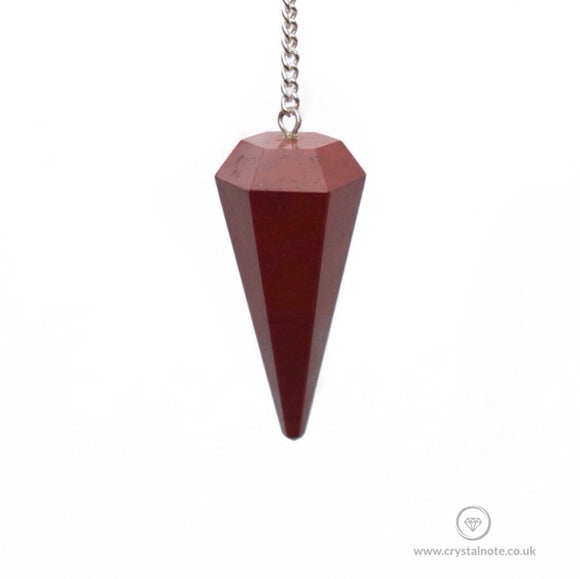 Red Jasper Faceted Cone Pendulum Crystal Note