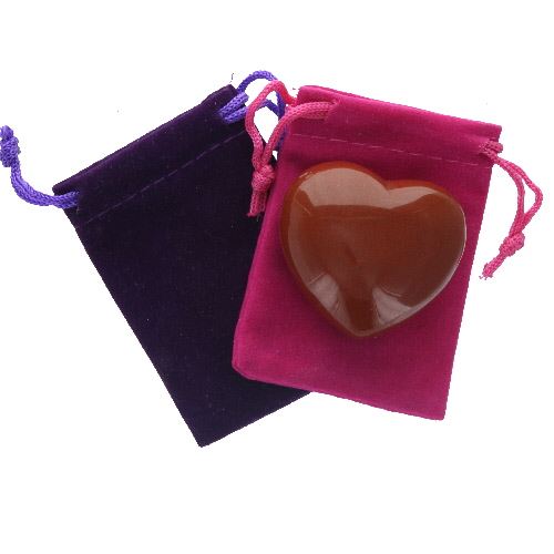 Red Jasper Gemstone Heart Large in a Pouch