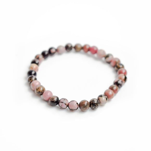 Rhodochrosite Small Bead Gemstone Bracelet