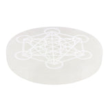 Selenite Metatron's Cube Crystal Charging Plate