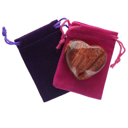 Snakeskin Jasper Gemstone Heart Large in a Pouch