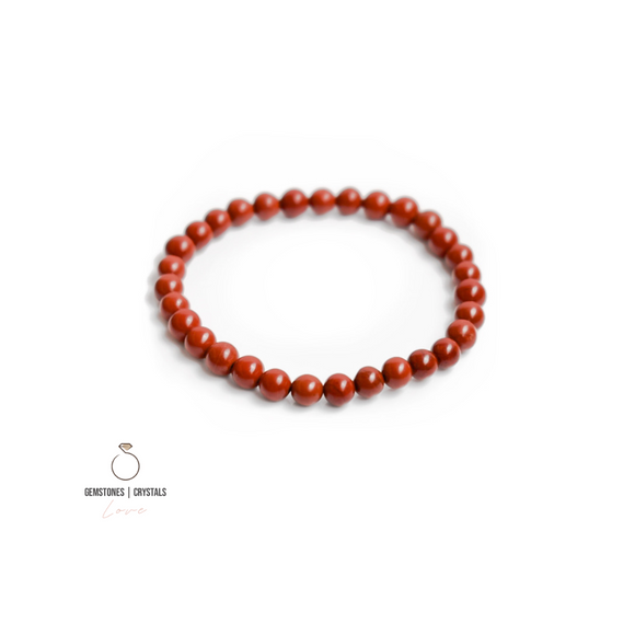 Red Jasper Small Bead Gemstone Bracelet