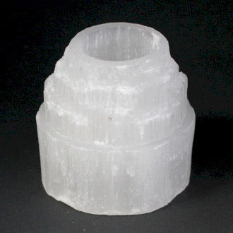 Selenite Mountain Top Candle Holder- 8cm
