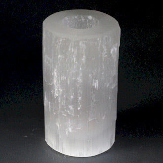 Selenite Cylinder Candle Holder- 15cm